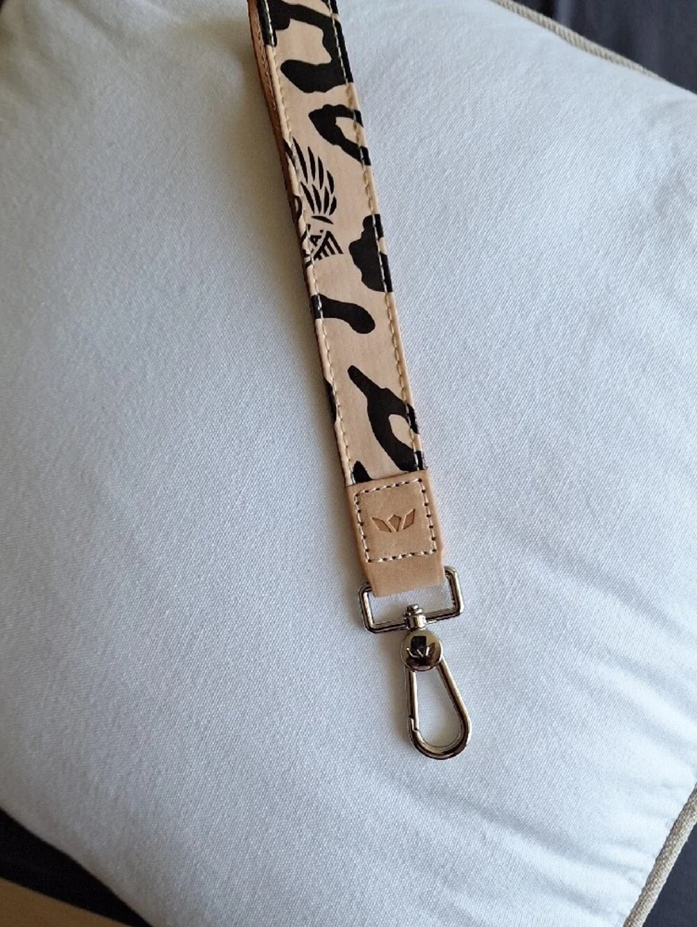 Consuela MTRA Black Studded Letter Bag Charm with Wrist Strap